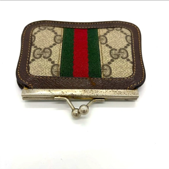 ❤️💚VINTAGE! Gucci Sherry Line Brown GG Canvas And Leather Coin Case Wallet❤️💚 - Picture 3 of 9